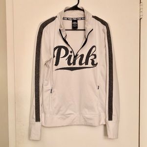 Victoria’s Secret PINK White Quarter Zip Sweater